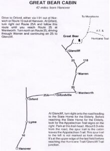 Map from Dartmouth College's Cabin & Trail handbook