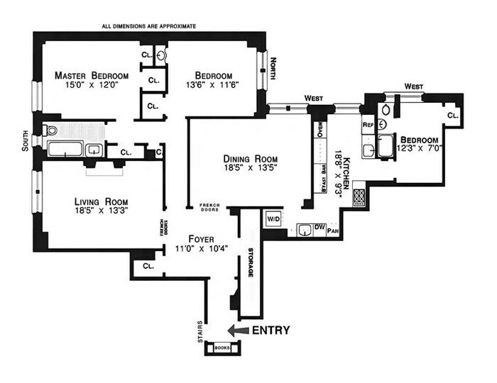 Classic six apartment plan in New York