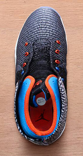 Closeup view of a Sneaker when viewed from top