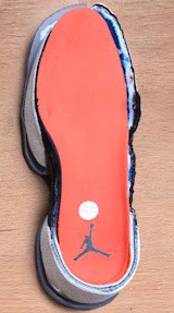 detail plan of a sneaker when viewed from top