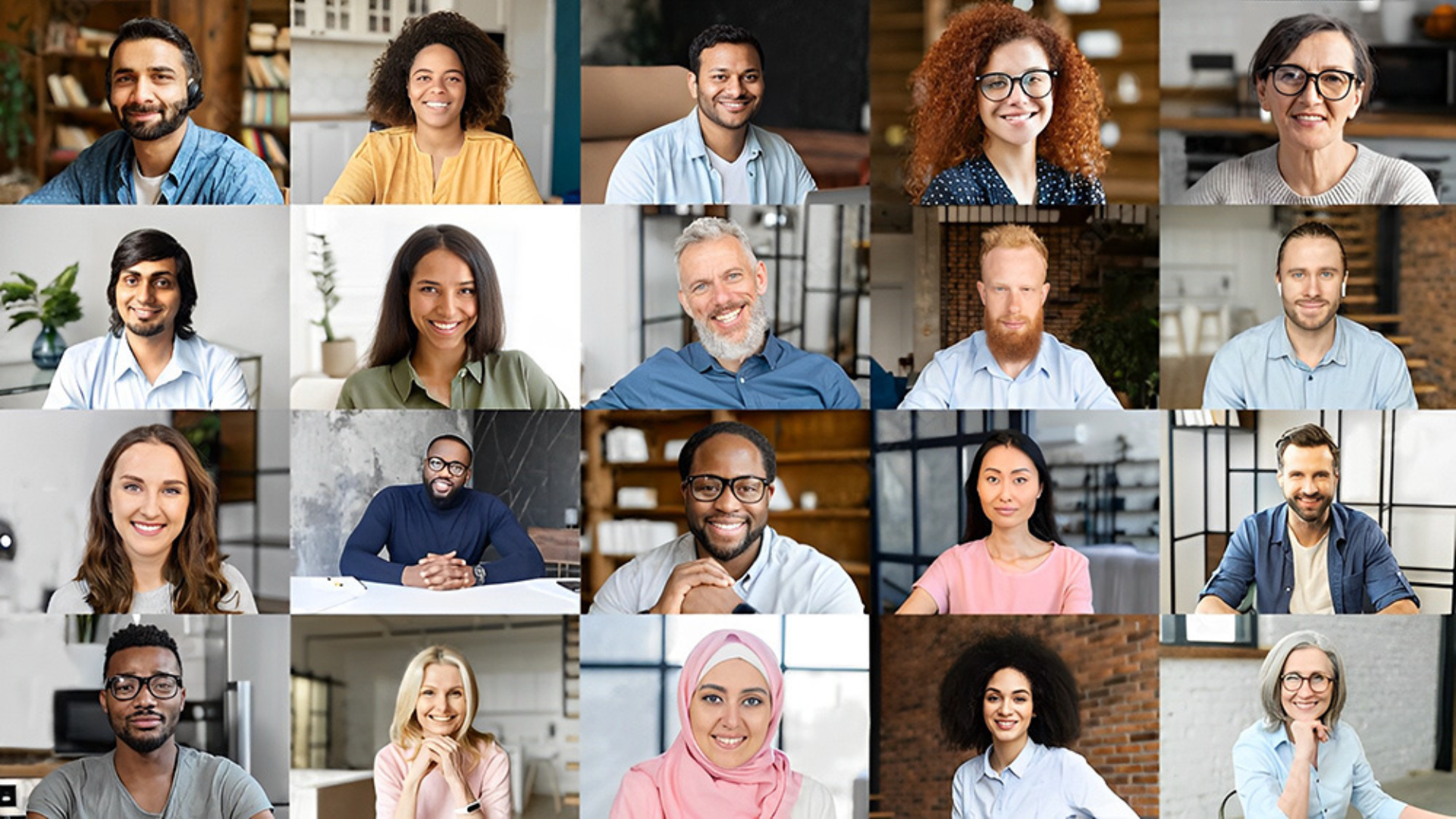 A grid of headshots of people of diverse skin tones, genders, and ages.