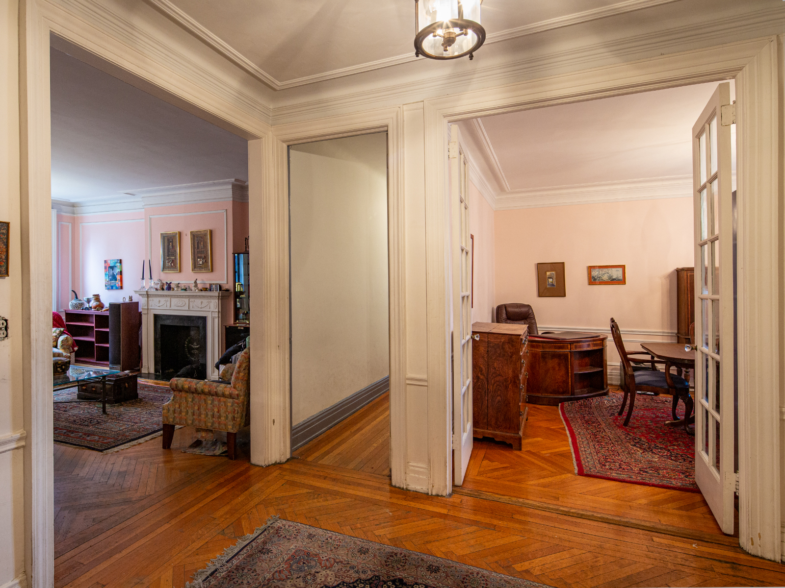 A Foyer with doors to a Living Room, a Corridor, and a Dining Room arrayed around the perimeter